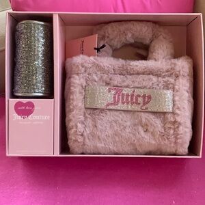 💖💖Juicy Couture Plush Mini Tote Bag & Coin Purse Gift Set